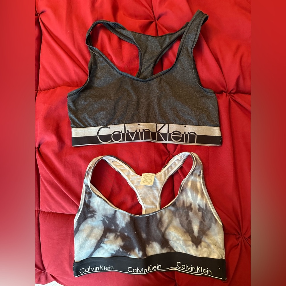 Calvin klein 2 sports bras! Womens size medium!